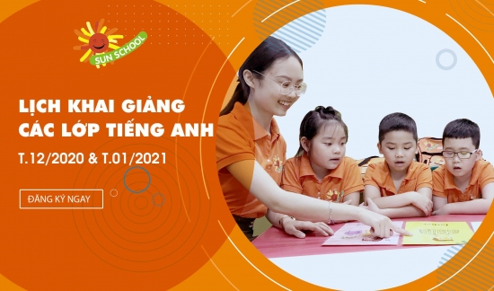 Lịch Khai Giảng Các Lớp Tiếng Anh Tháng 12/2020 - Tháng 01/2021