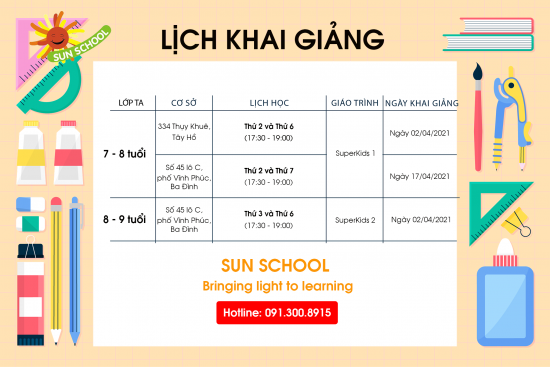 Các Lớp Tiếng Anh Trẻ Em Tháng 4