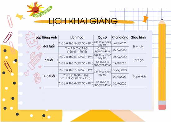 Khai Giảng Các Lớp Tiếng Anh Trẻ Em Cuối Tháng 9 Và Tháng 10