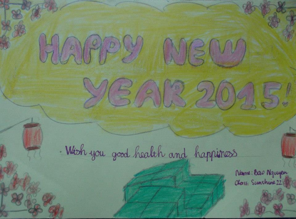 Thiệp "Happy New Year" Của Lớp Sunshine 22