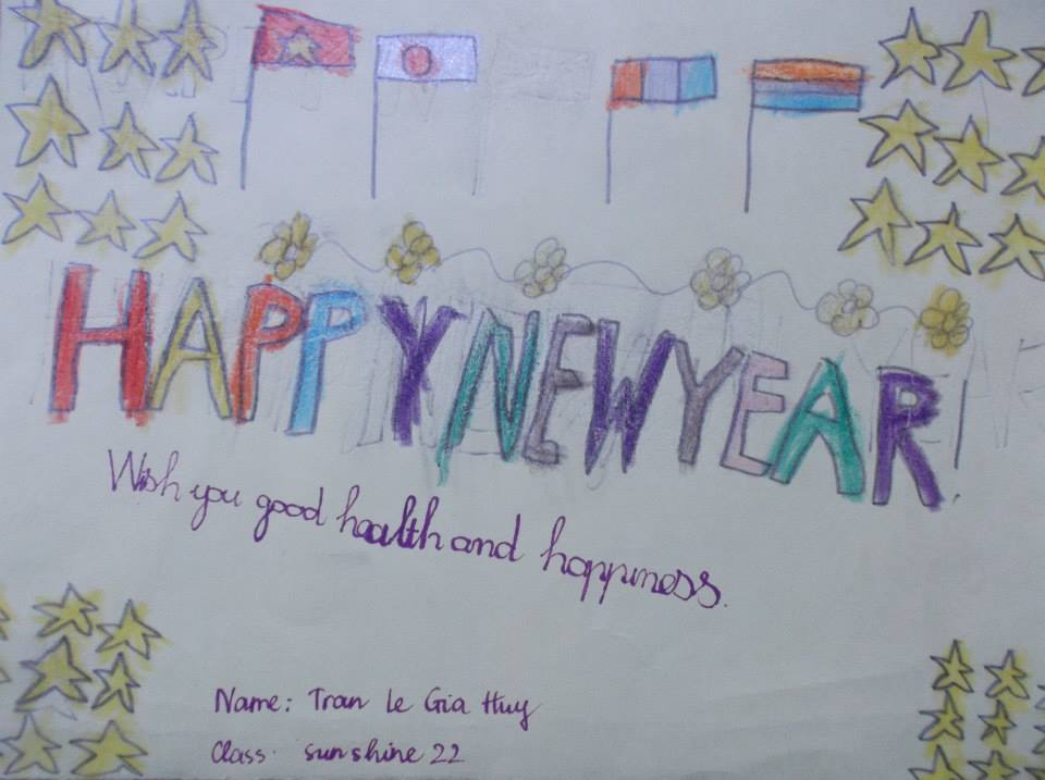 Thiệp "Happy New Year" Của Lớp Sunshine 22