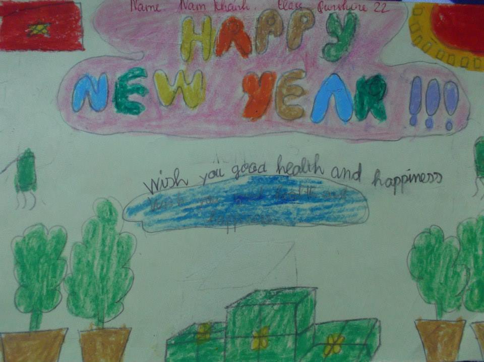 Thiệp "Happy New Year" Của Lớp Sunshine 22