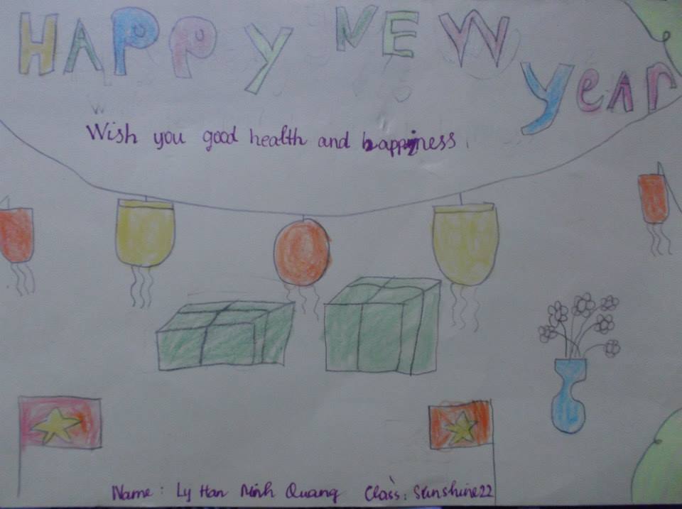 Thiệp "Happy New Year" Của Lớp Sunshine 22
