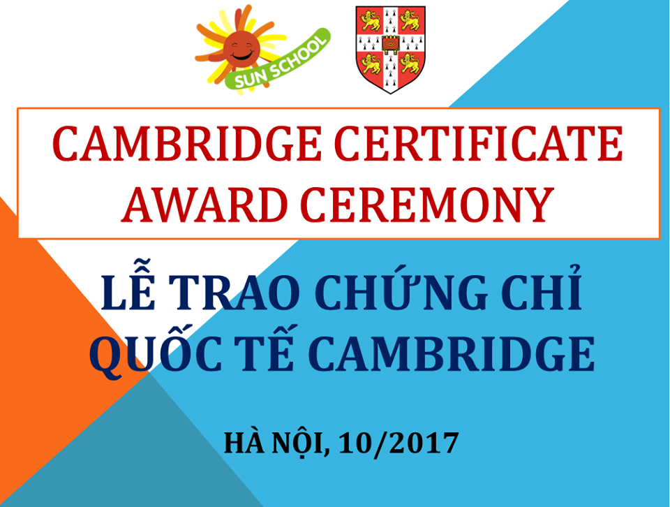 Trao chứng chỉ Cambridge 2017