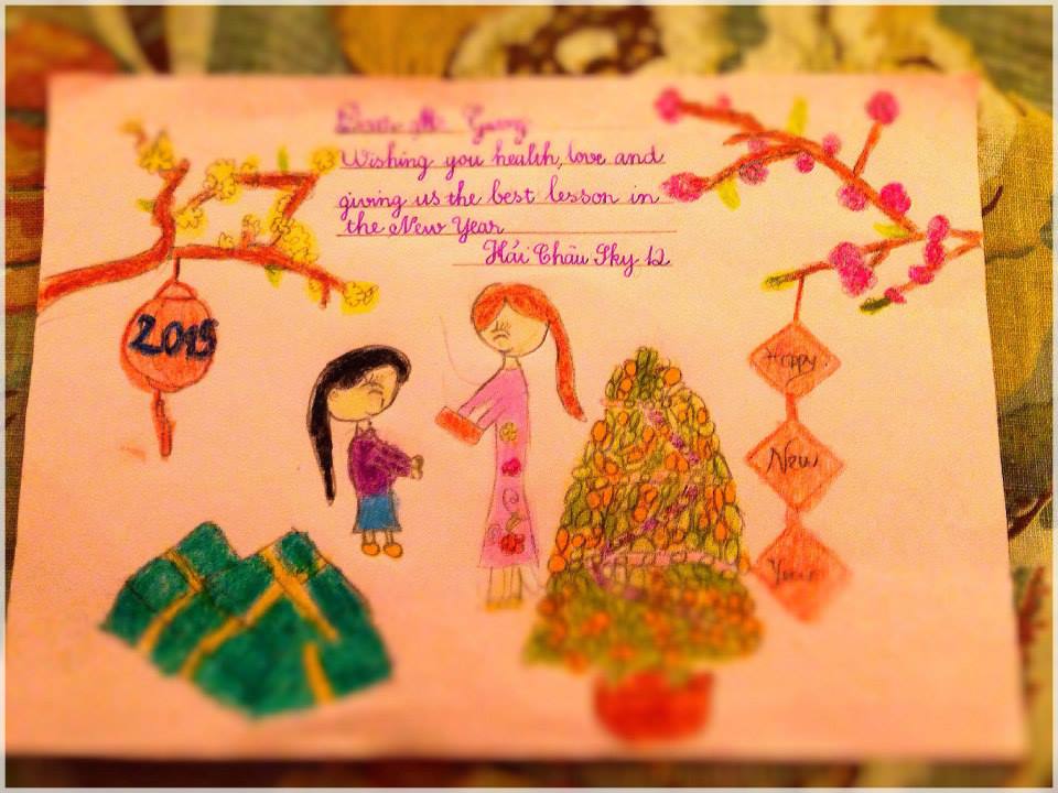 Thiệp Chúc Tết Lớp Sky 12